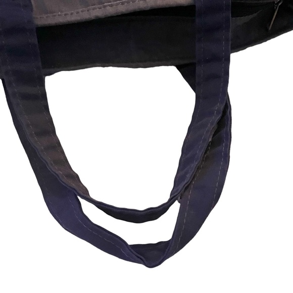 LL BEAN Boat Tote Bag Waxed Canvas VINTAGE Script Logo ZIP Top Gray / Green Camo - Picture 4 of 11